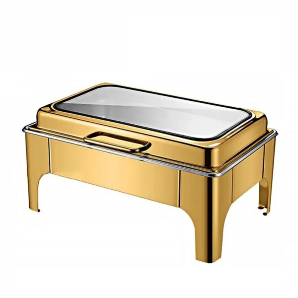 Gold chafing dish with mirror